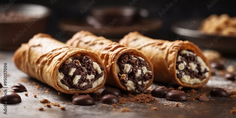 Decadent chocolate filling for cannoli shells. Decadent chocolate filling for cannoli shells.