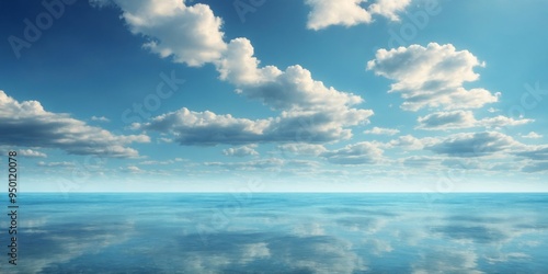 Peaceful Ocean Under a Blue Sky using Clouds.