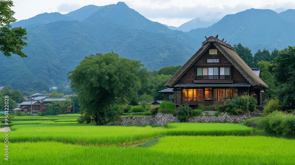 Fototapeta premium Traditional wooden Japanese house
