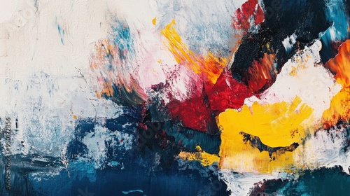 Abstract Painting with Bold Colors and Texture photo