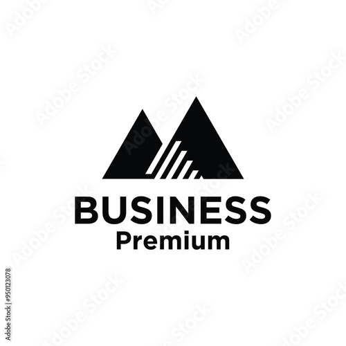 Mountain & Marketing Statistics step stair business financial logo design