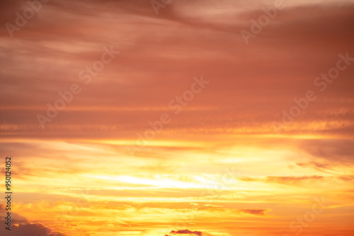 Beautiful , luxury soft gradient orange gold clouds and sunlight on the blue sky perfect for the background, take in everning,Twilight, Large size, high definition landscape photo