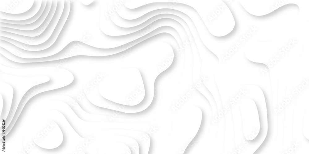Abstract luxury white modern 3d papercut, topography map circle and wave line smooth multilayer pattern. vector white art papercut design Topographic geometric map relief texture with curved layers. Abstract luxury white modern 3d papercut, topography map circle and wave line smooth multilayer pattern. vector white art papercut design Topographic geometric map relief texture with curved layers.