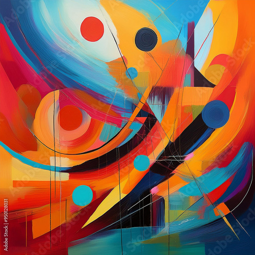 Abstract Art- Develop abstract compositions with bold colors, shapes, and textures. 