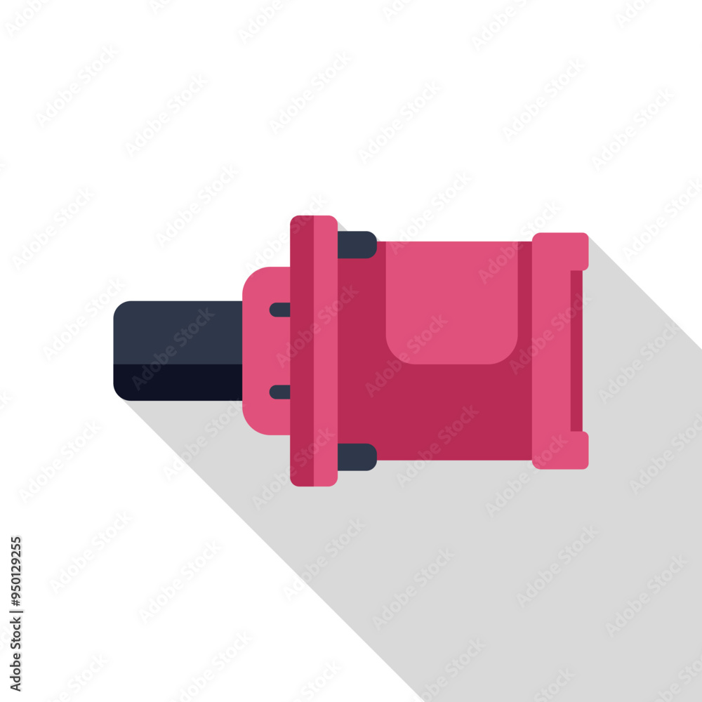 Red water pump icon in flat style, isolated on white background Red water pump icon in flat style, isolated on white background