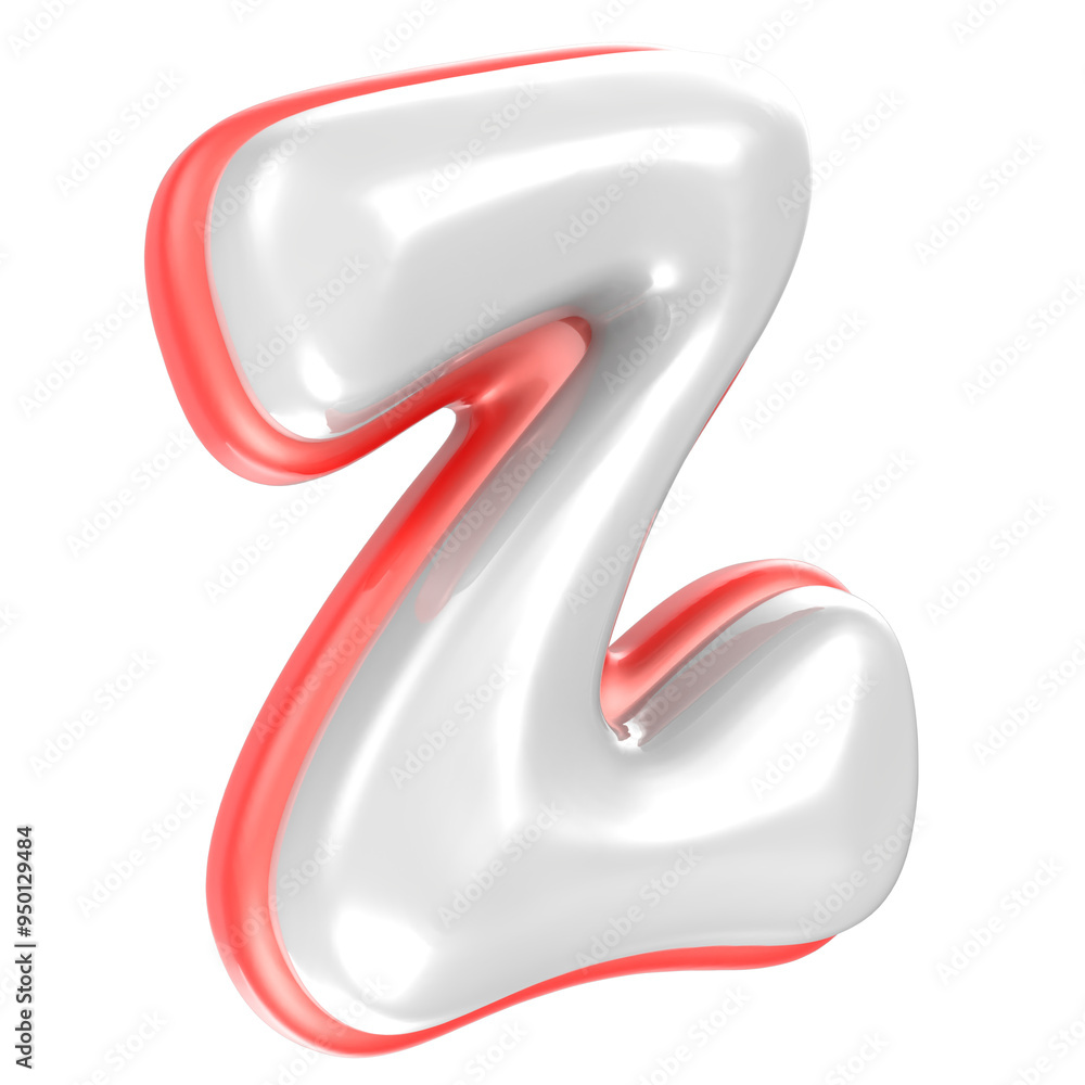 Z Font Red And White 3D Rendering Z Font Red And White 3D Rendering