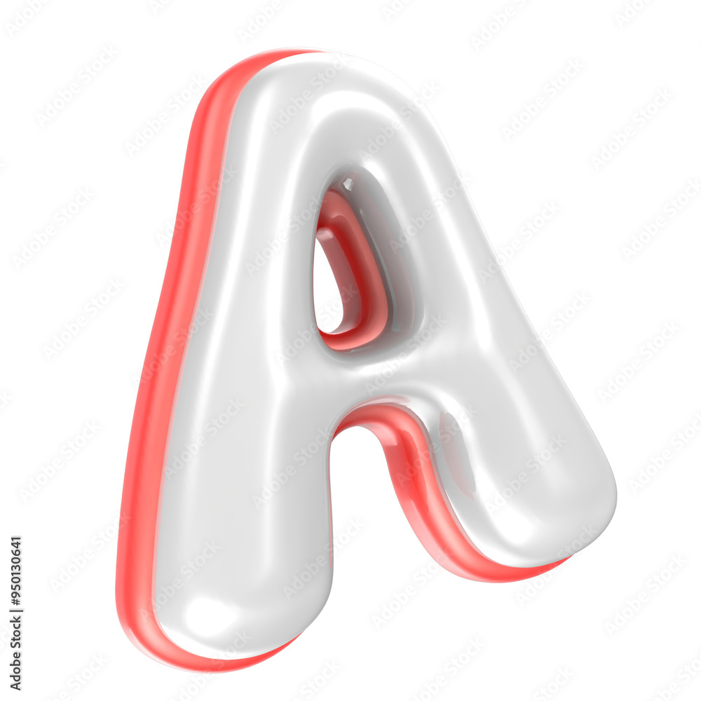 A Font Red And White 3D Rendering A Font Red And White 3D Rendering