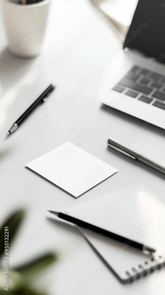 Creative Business Card MockupOffice Supplies onBright White Desk Creative Business Card MockupOffice Supplies onBright White Desk
