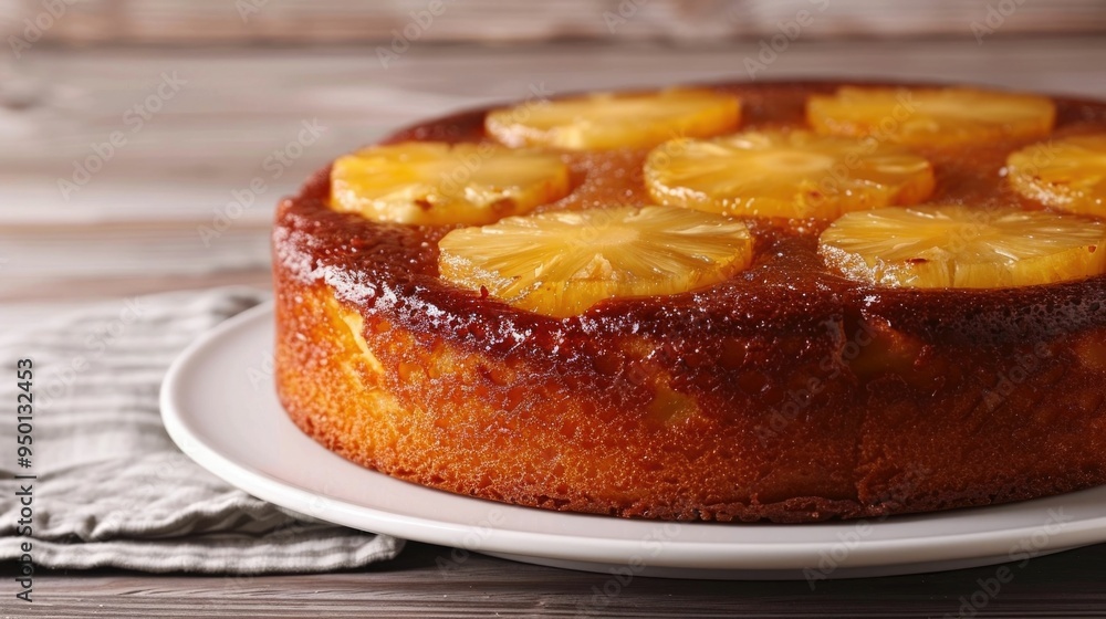 Delectable Pineapple Upside Down Cake with a Caramelized Fruit Topping A Gourmet Dessert Delight Spongy Sweet and Indulgent Homemade Baked Treat Delectable Pineapple Upside Down Cake with a Caramelized Fruit Topping A Gourmet Dessert Delight Spongy Sweet and Indulgent Homemade Baked Treat