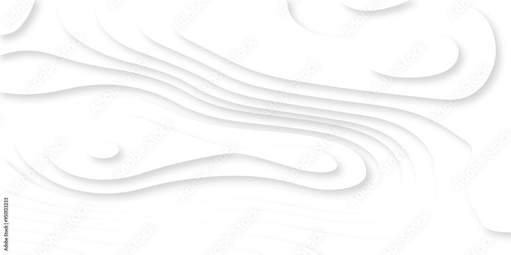 Abstract luxury white modern 3d papercut, topography map circle and wave line smooth multilayer pattern. vector white art papercut design Topographic geometric map relief texture with curved layers. Abstract luxury white modern 3d papercut, topography map circle and wave line smooth multilayer pattern. vector white art papercut design Topographic geometric map relief texture with curved layers.