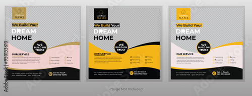 Clean and professional Construction social media post banner, Instagram post, Plumber Service Social Media web banner, home repair social media post design,  construction agency Design Template