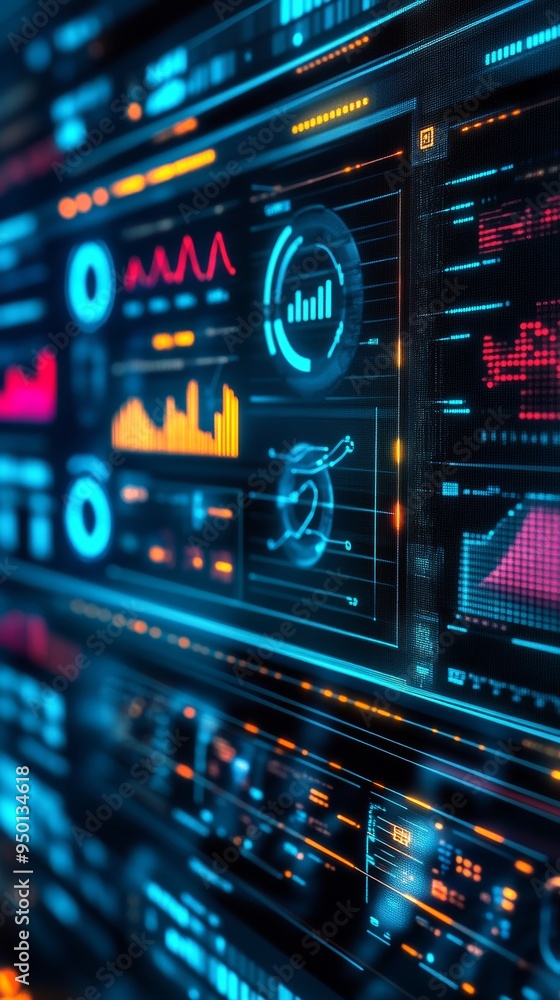 Futuristic Data Analytics InterfaceVibrant Colors and High-Definition Clarity