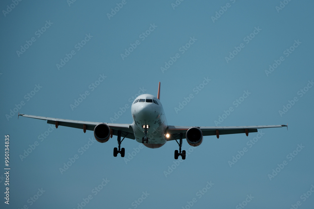 Airplane in the sky. Landing. Airplane in the sky. Landing.