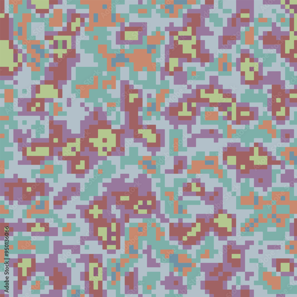 Fototapeta premium ABSTRACT PIXEL BACKGROUND FLAT PASTEL COLOR SHAPES DESIGN VECTOR TEMPLATE FOR WALLPAPER, COVER DESIGN