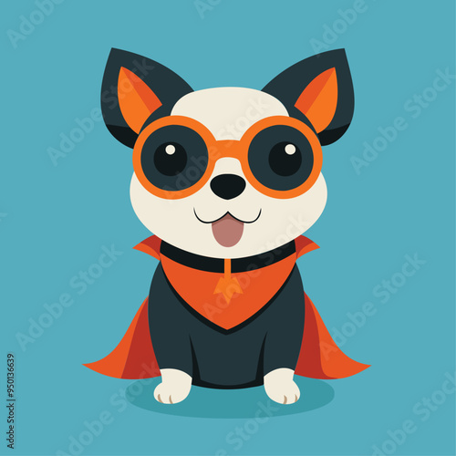 cute dog use halloween costume vector isolated