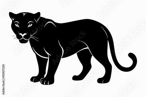 Black Panther Silhouette vector illustration