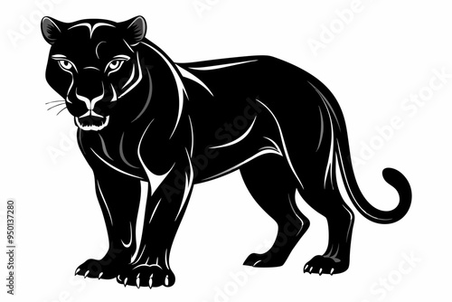 Black Panther Silhouette vector illustration