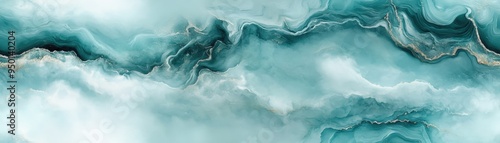 Wallpaper Mural Abstract marble texture background in turquoise tones, ideal for modern design applications, digital art, or elegant backdrop needs. Torontodigital.ca