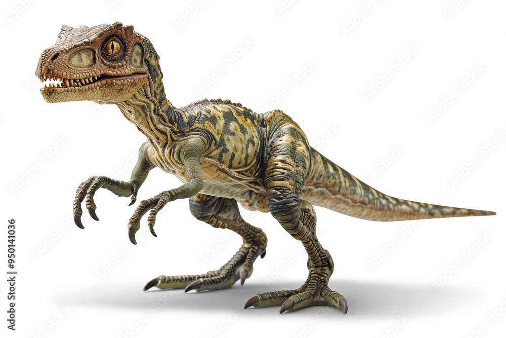 Close-up of a Velociraptor showing detailed textures and vivid coloration. Perfect for museum displays, educational materials, or science fiction illustrations. Close-up of a Velociraptor showing detailed textures and vivid coloration. Perfect for museum displays, educational materials, or science fiction illustrations.