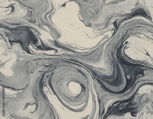 a large black and white swirl pattern in the design of art work 