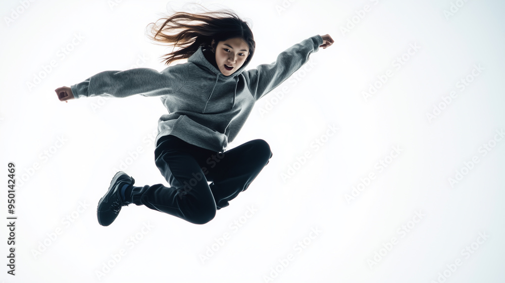 Obraz premium 少女のジャンプ