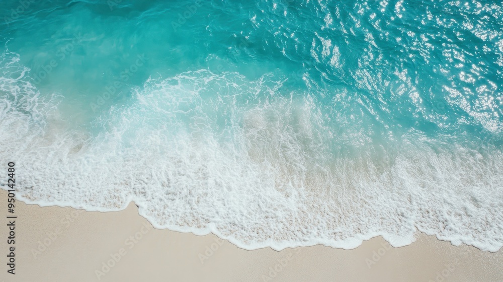 Blue Ocean Waves Crashing on White Sandy Beach Blue Ocean Waves Crashing on White Sandy Beach