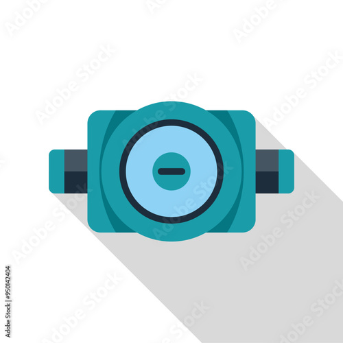 This vector illustration features a water meter, symbolizing the monitoring and measurement of water usage