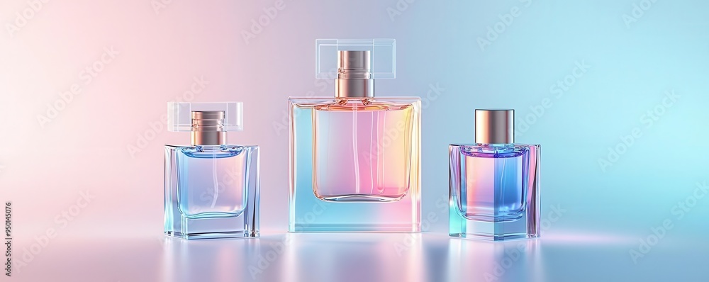 Innovative scent crafting, holographic perfume design, ethereal fragrance visualization Innovative scent crafting, holographic perfume design, ethereal fragrance visualization