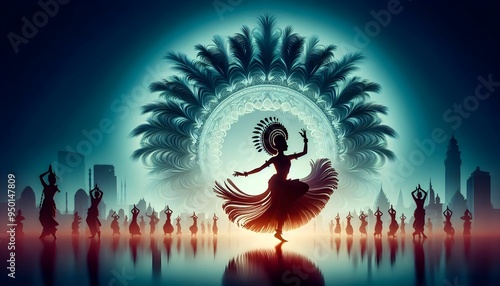 scenic view of a silhouette of a classical dancer performing in a theatre photo