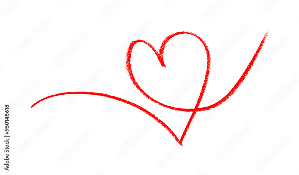 Heart Swirl One Line Crayon Chalk Drawing Vector Heart Swirl One Line Crayon Chalk Drawing Vector