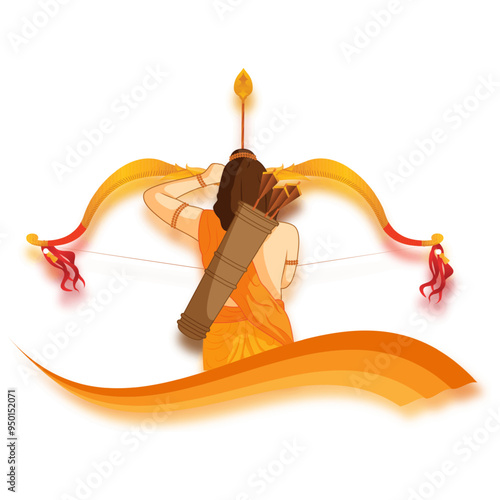 Vector illustration of lord Ram on transparent background