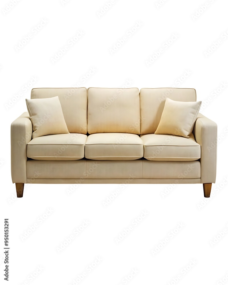 Fototapeta premium Modern minimalist designer sofa isolated on white background