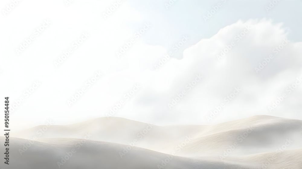 Obraz premium Serene Landscape with Rolling Hills Wispy Clouds and Muted Natural Beauty