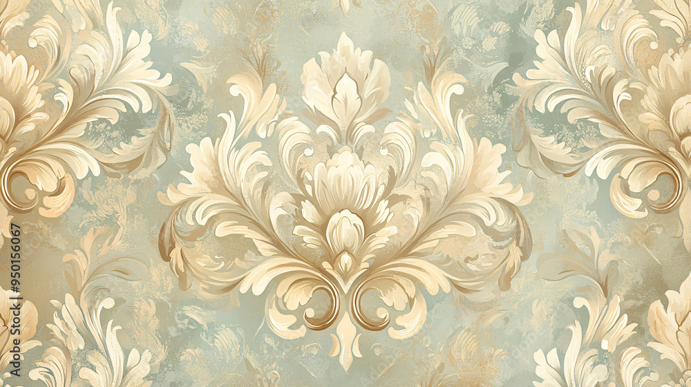 Fototapeta premium Vintage Wallpaper Illustration with Antique Patterns and Rustic Textures for Home Decor