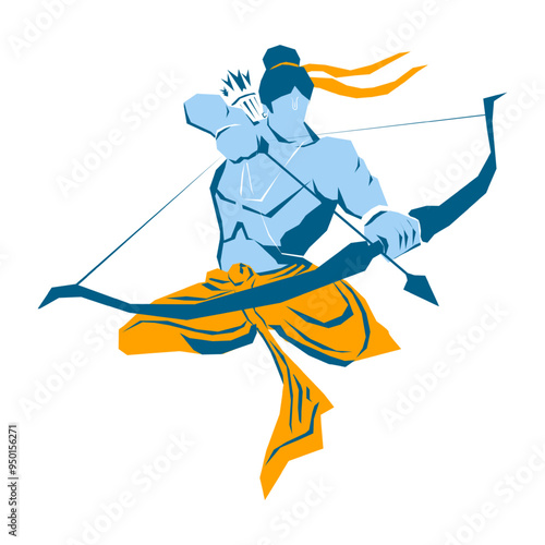 Vector illustration of lord Ram on transparent background