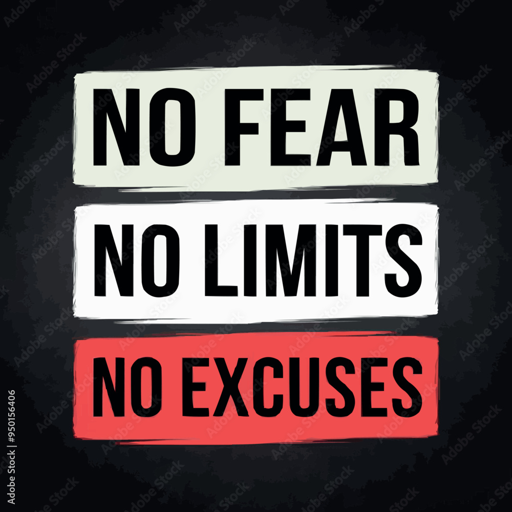 Motivational T-Shirt Design - No Fear, No Limits, No Excuses Motivational T-Shirt Design - No Fear, No Limits, No Excuses
