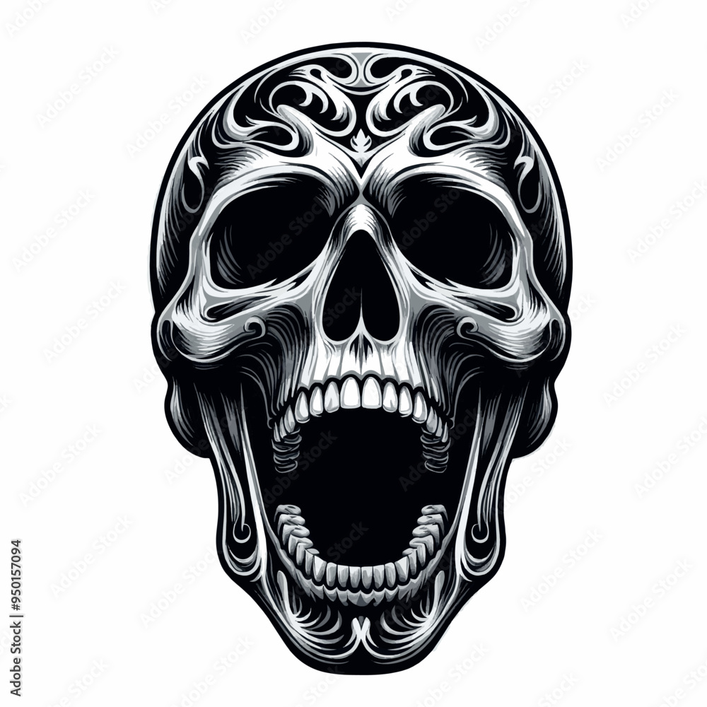 Fototapeta premium Vector Skull Design tattoo tshirt design