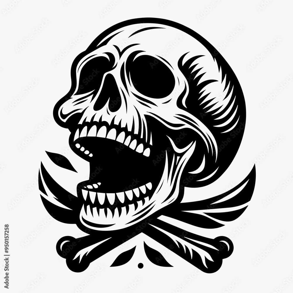 Fototapeta premium Vector Skull Design tattoo tshirt design