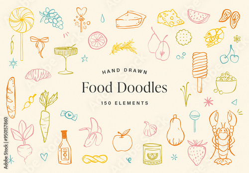 Set of Food Hand drawn Doodles