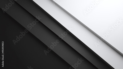 A minimalistic 3D Black and White Abstract Srarp Lines Shapes Business Modern Official Sleek Background Product Display, Professional Backdrop photo