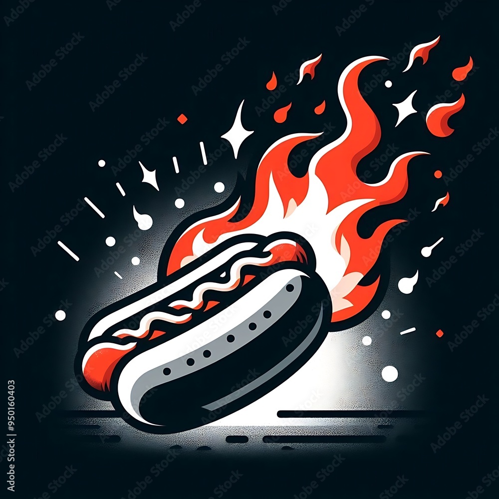 Spicy hot morning breakfast treat hot dog on fire for tasty food treat for fast food asset graphics resource Spicy hot morning breakfast treat hot dog on fire for tasty food treat for fast food asset graphics resource