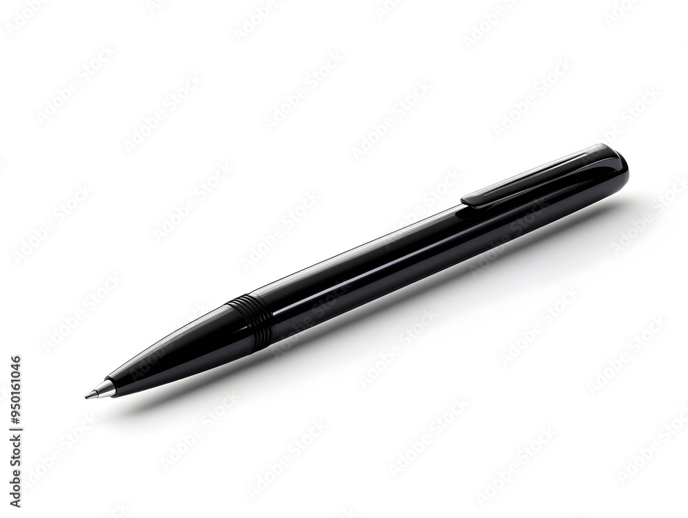 Sleek Matte Black Ballpoint Pen with Geometric Engravings and Graceful Script Sleek Matte Black Ballpoint Pen with Geometric Engravings and Graceful Script