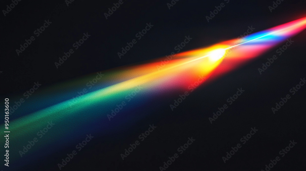 Abstract colorful rainbow light and prism light trails flare spectrum in black background Abstract colorful rainbow light and prism light trails flare spectrum in black background