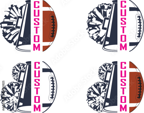 Custom Cheer American Football, Cheerleader, Cheerleading Cut Files