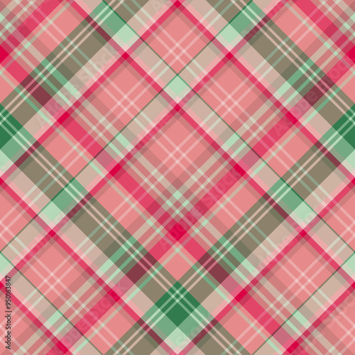 Seamless pattern in unique pink and green colors for plaid, fabric, textile, clothes, tablecloth and other things. Vector image. 2