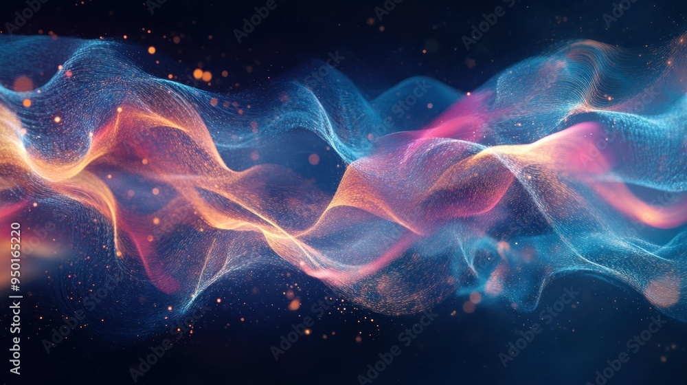 Abstract Wavy Pattern with Glittering Lights Abstract Wavy Pattern with Glittering Lights