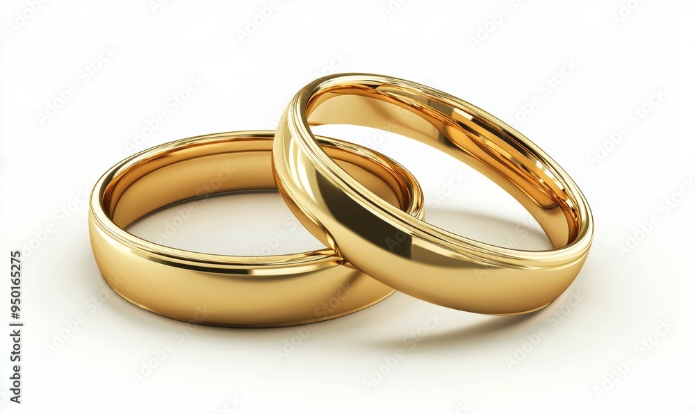 A pair of golden wedding rings cut out. Based on stock photos A pair of golden wedding rings cut out. Based on stock photos