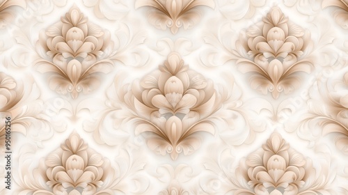Elegant floral pattern in soft beige tones, perfect for background or design projects.