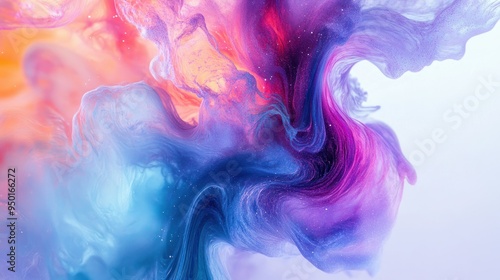 Abstract Swirling Liquid with Glitter and Pastel Colors