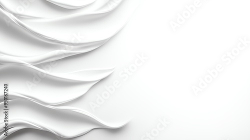 An elegant abstract background featuring soft white waves, creating a sense of calm and modernity for various design projects.